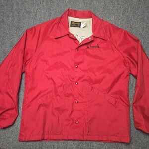 Swingster Red‎ Nylon Jacket Eden Prairie Embroidered Name Medium Vintage Amanda